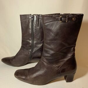 Antonio Melani Womens Boots Sz 10M Mid Calf Brown Zip Studs